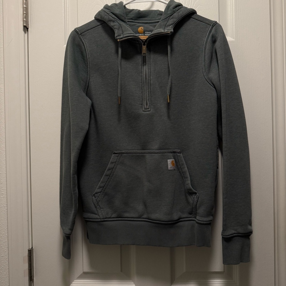 Carhartt Dark Olive Green Pocket Hoodie with Logo Patch
